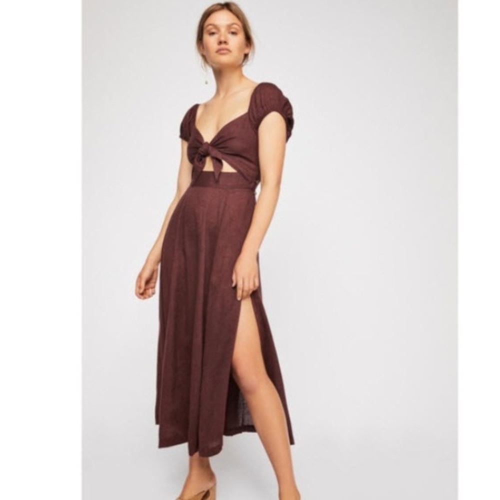 Free People Getaway Midi Dress in Elm Small